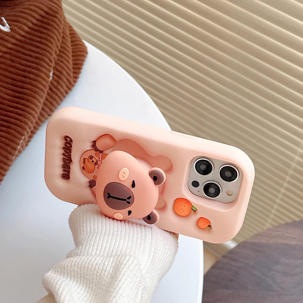 Kawaii 3D Cartoon Copybara Phone Case