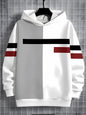 The 2025 autumn new children's casual hoodie with 3D line printing and fashionable color-blocking pullover
