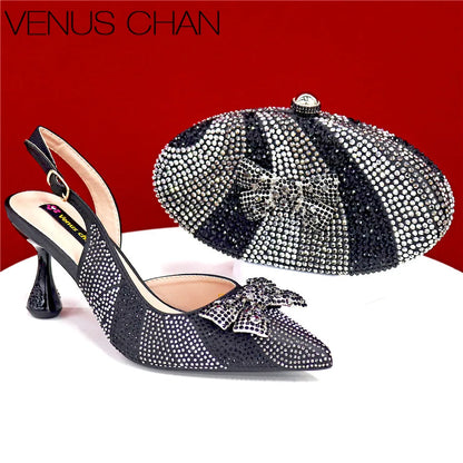 Italian Design Women's High Heels And Exquisite Clutch Bags