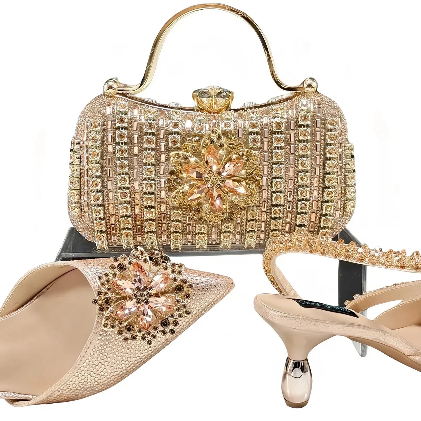 Lastest Italian Ladies Shoes with Matching Bag Set HKK1-6