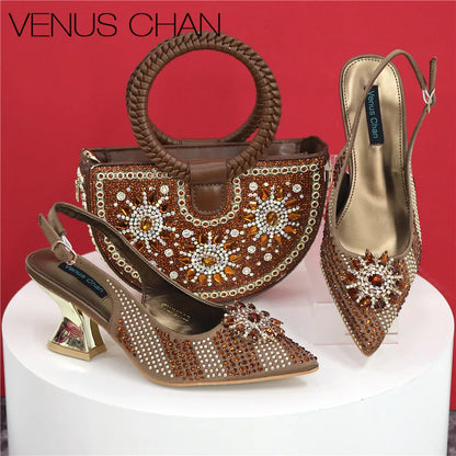 Italian Design Shoes And Bag Paired With Handmade Petal Clutches