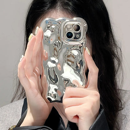 Japan Korea 3D Meteorite Pearl Cream White Soft IMD Phone Case