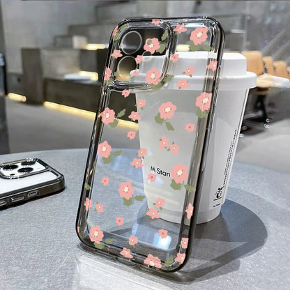 Flower Clear Shockproof Cover Soft Funda Phone Case