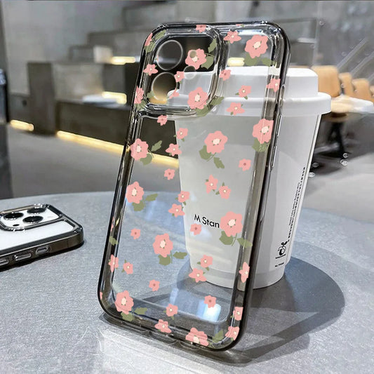 Flower Clear Shockproof Cover Soft Funda Phone Case