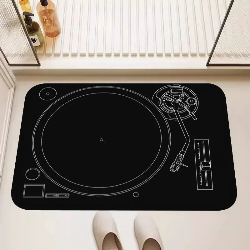 Classic Gramophone Rugs for Living Room Bedroom Kitchen Entry Door Mat Home Decor Area Carpets Personalized Gift Floormats