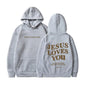 Jesus Loves You Print Pullover Hoodies Women's Hoodie Autumn Winter Men Streetwear Sweatshirt Unisex Hooded Tops Hooded Clothes