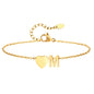 Women Heart Initial Stainless Steel Personalized Anklet Bracelets