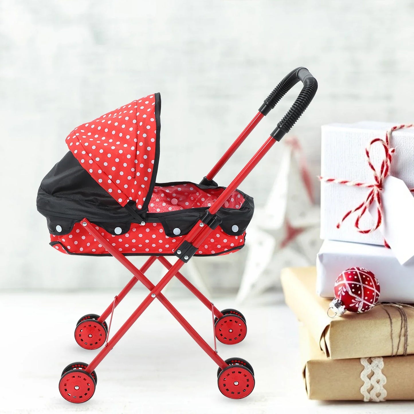 Baby Doll Stroller Toy - Realistic Play Stroller for Kids