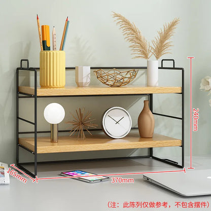 Adjustable Cosmetic Storage Shelf Desktop Organizer Kitchen Storage Rack Office Multi-Layer Dormitory Table Shelf Small Bookshel