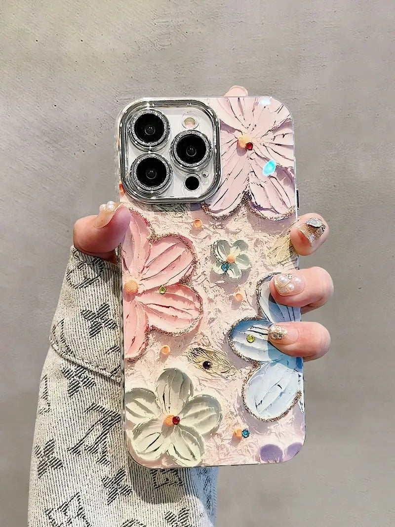 Luxury Flowers Glitter Laser Phone Case