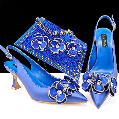 Italian Shoes And Bag Sets With Stones HQS1-28