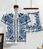 Hawaiian resort wear men beach shorts set