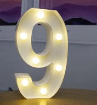 Decorative Letters Alphabet Letter LED Lights Luminous Number Lamp Night Light Wedding Proposal Party Baby Bedroom Decoration