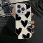 Black Polka Dot Pattern Lens Protect Plating Shockproof Cover Phone Case