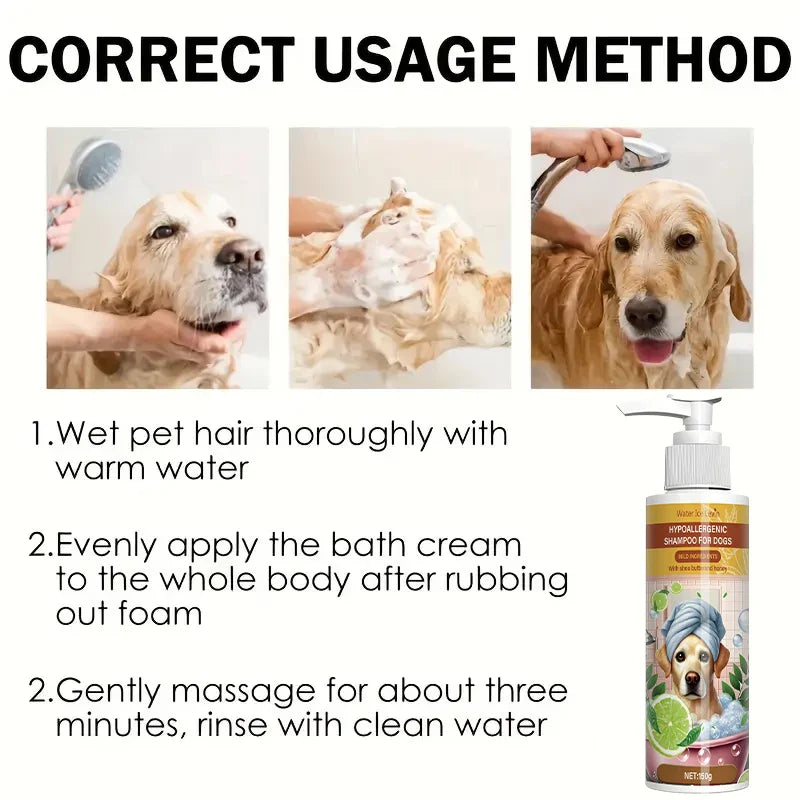 Pet Shampoo - Neutral Deep Cleansing Pet Bathing with Fresh Fragrance, Moisturizing, Removing Odor, Suitable for Cats and Dogs, Keeping Clean Hair, Smooth and Shiny