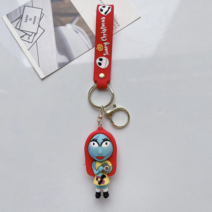 NEW Christmas Eve Horror Night Doll Keychain PVC Keychain Halloween Cute 3D Model Personalized Skeleton Jack Schoolbag Gifts