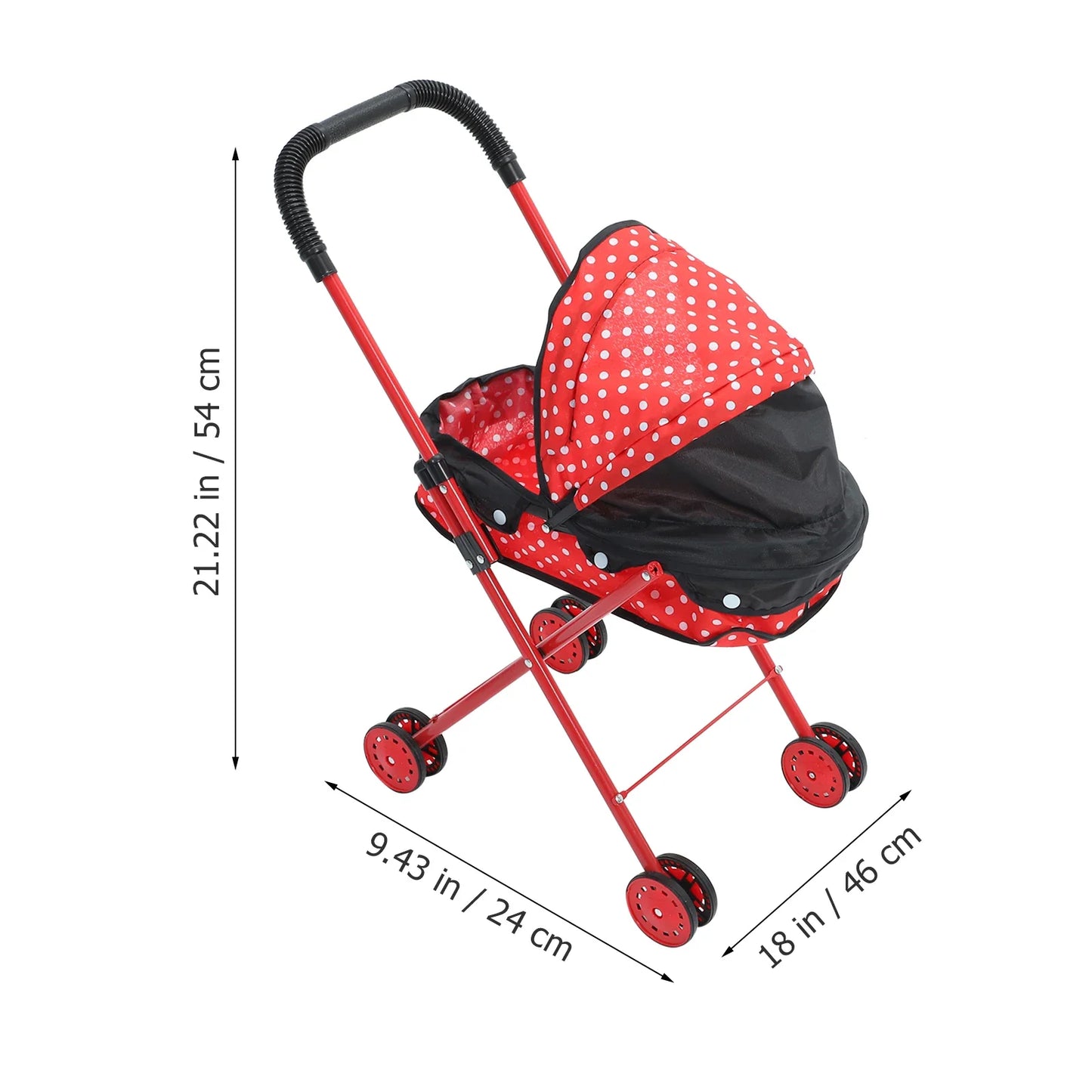 Baby Doll Stroller Toy - Realistic Play Stroller for Kids