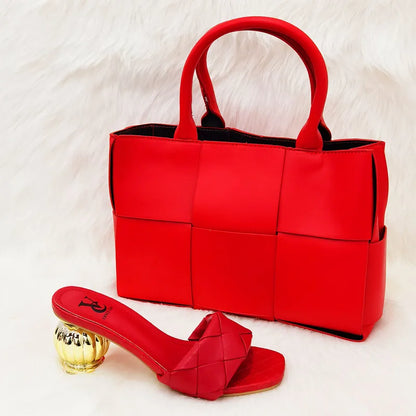 Italian latest design handbag and shoe set