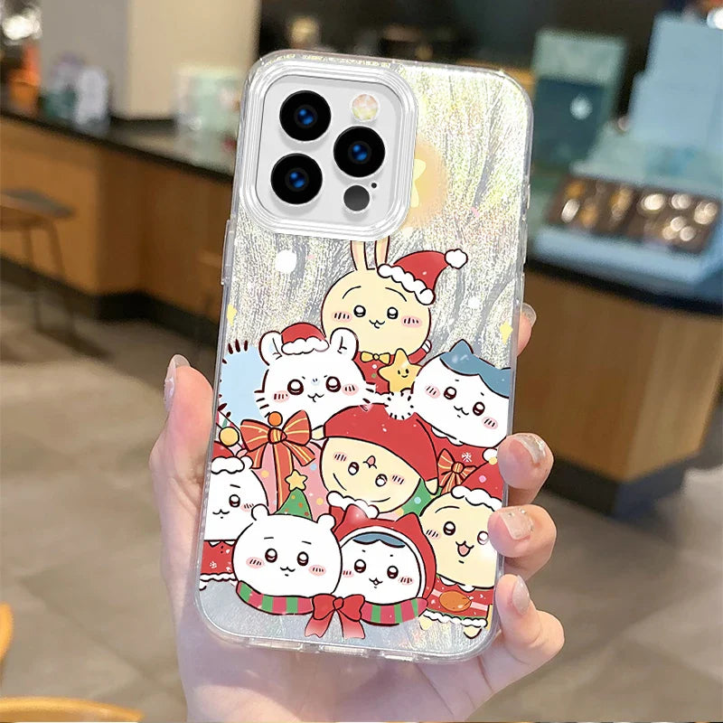 Cute Chiikawas Hachiwares Christmas Gradient Phone Case