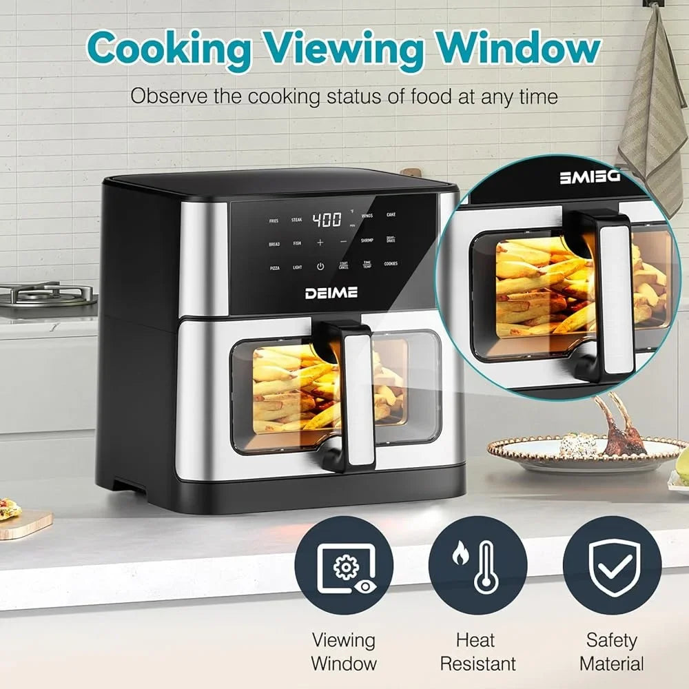 10.2QT Large Air Fryer 1700W Touch Screen with 10 Cooking Presets Multifunctional Healthy Kitchen Cooker