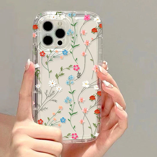 Flower Shockproof Soft Clear Cover Funda Phone Case