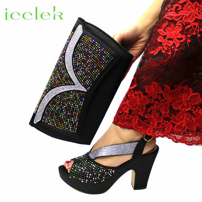 New Design African Women Shoes and Bag Set