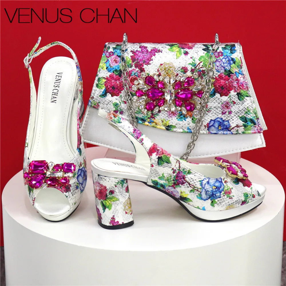 Italian Style Evening Party shoes And Bag Set New