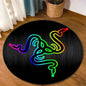 Razer Round Rugs Carpet Game Rome Gamer Gift Door Floor Mat Playroom Upholstery Living Room Bedroom Fashion Gaming Rug Decor