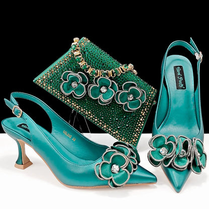 Italian Shoes And Bag Sets With Stones HQS1-28