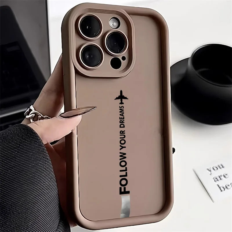 Travel-Inspired Airplane Route Soft Liquid Silicone Phone Case