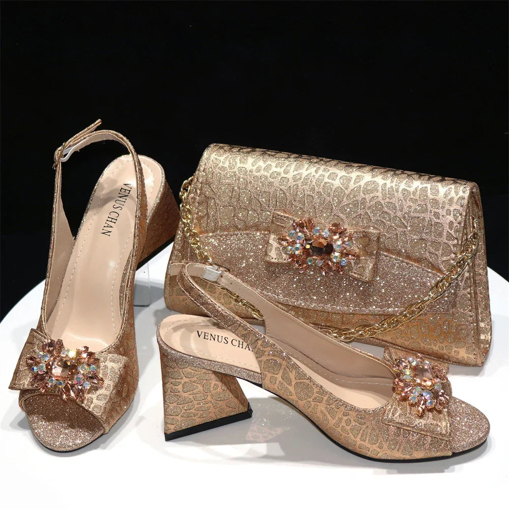 High Quality Ladies Shoes And Bags Set HRE1-5