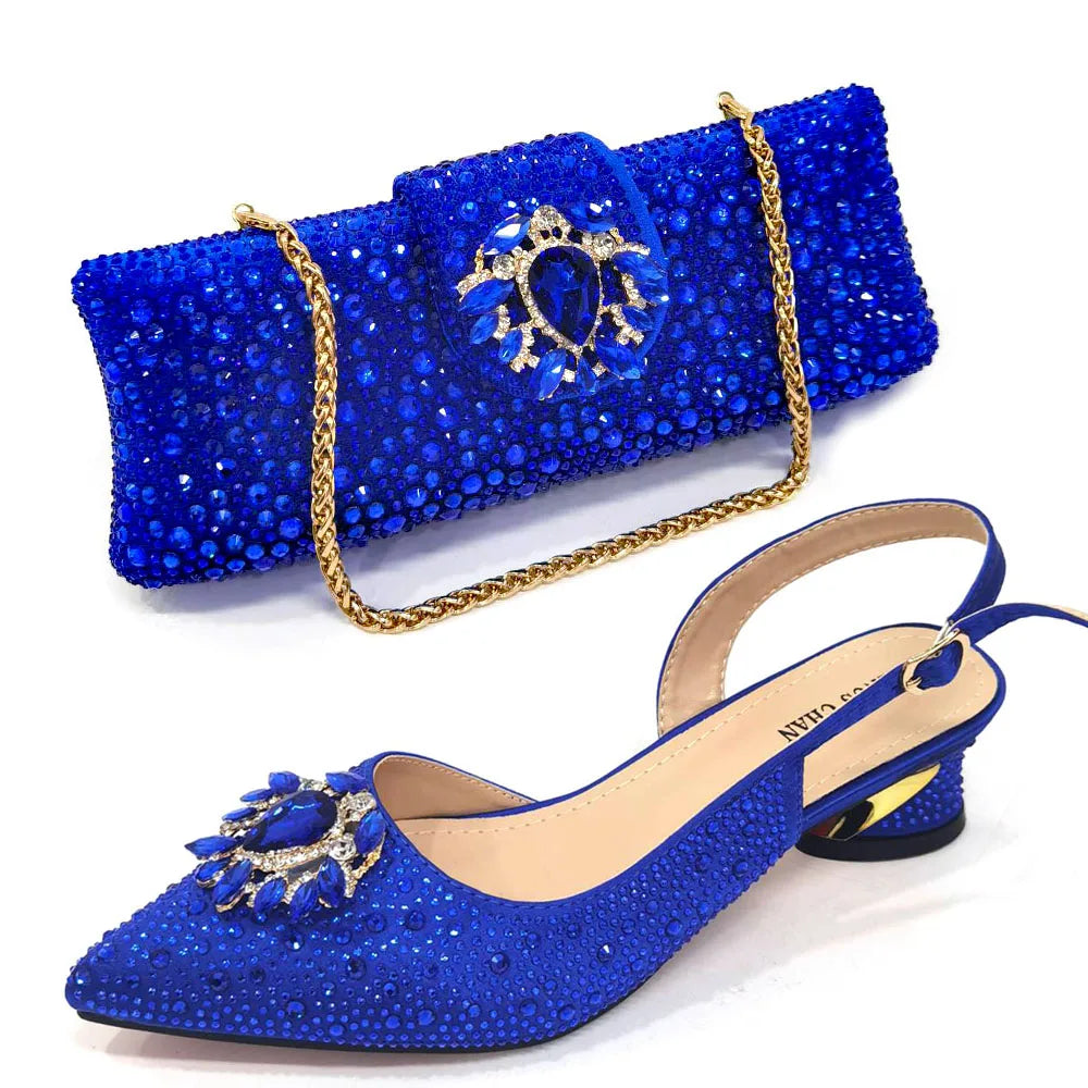 Elegant And Sexy Champagne Shoes And Bag set