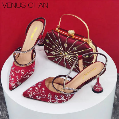 Italian Design Elegant Pumps with Shoes and Bags Matching Set