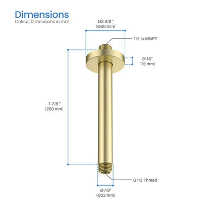 Halo 8" Ceiling Mounted Shower Arm
