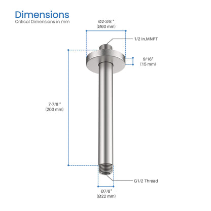 Halo 8" Ceiling Mounted Shower Arm