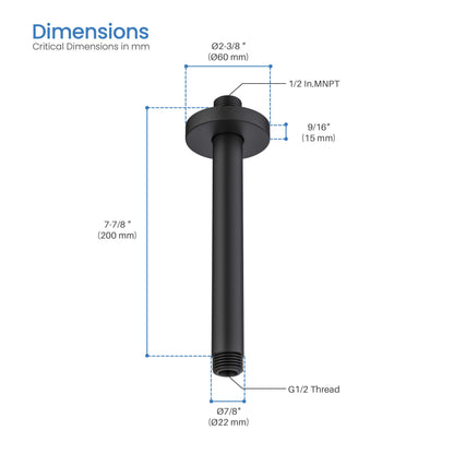 Halo 8" Ceiling Mounted Shower Arm