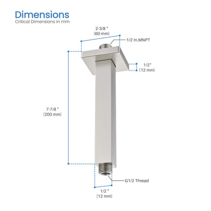 Quadra 8" Ceiling Mounted Shower Arm