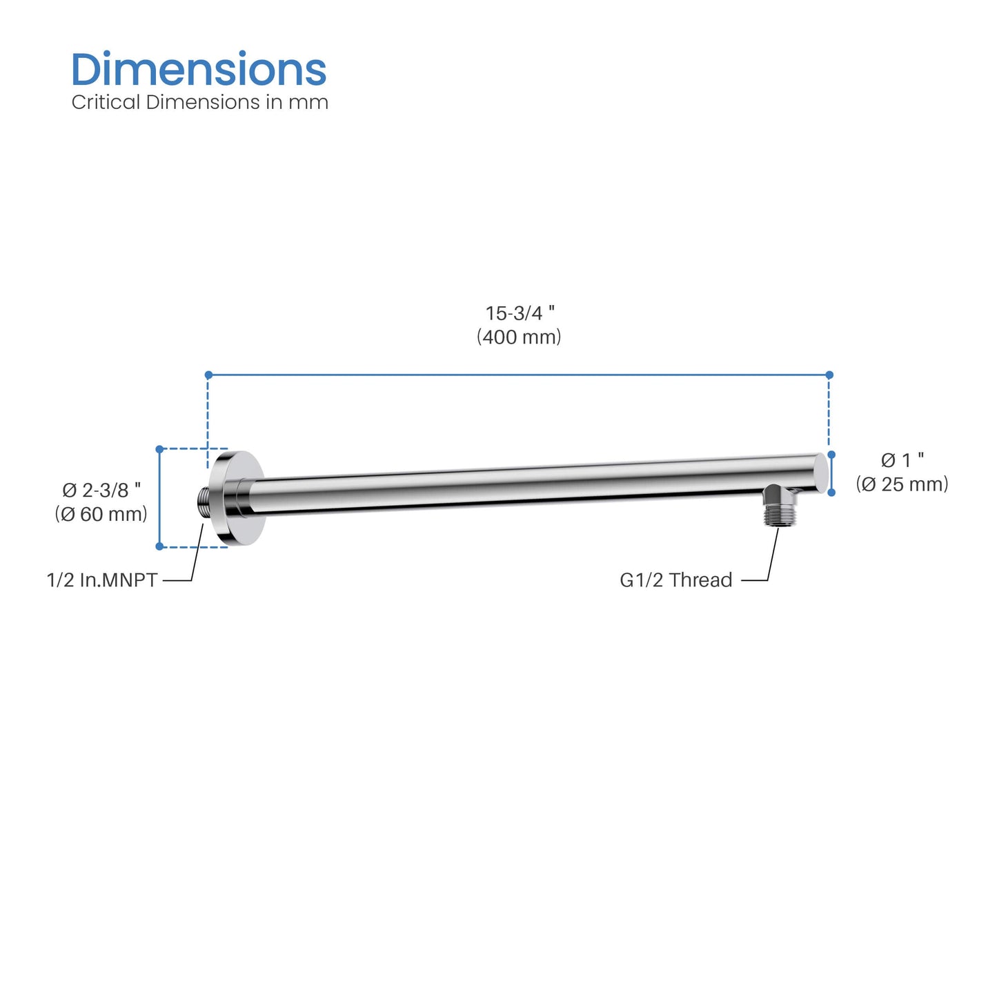 Halo 16" Wall Mounted Shower Arm