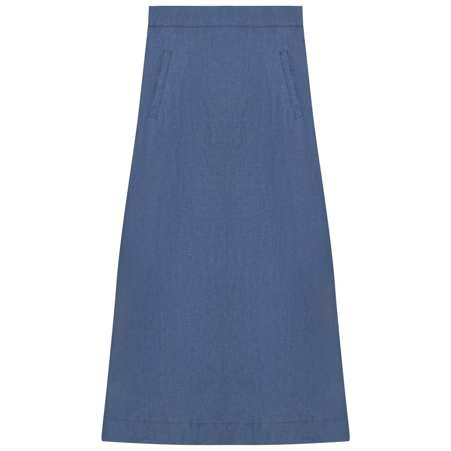 Long Denim Skirt With Pockets
