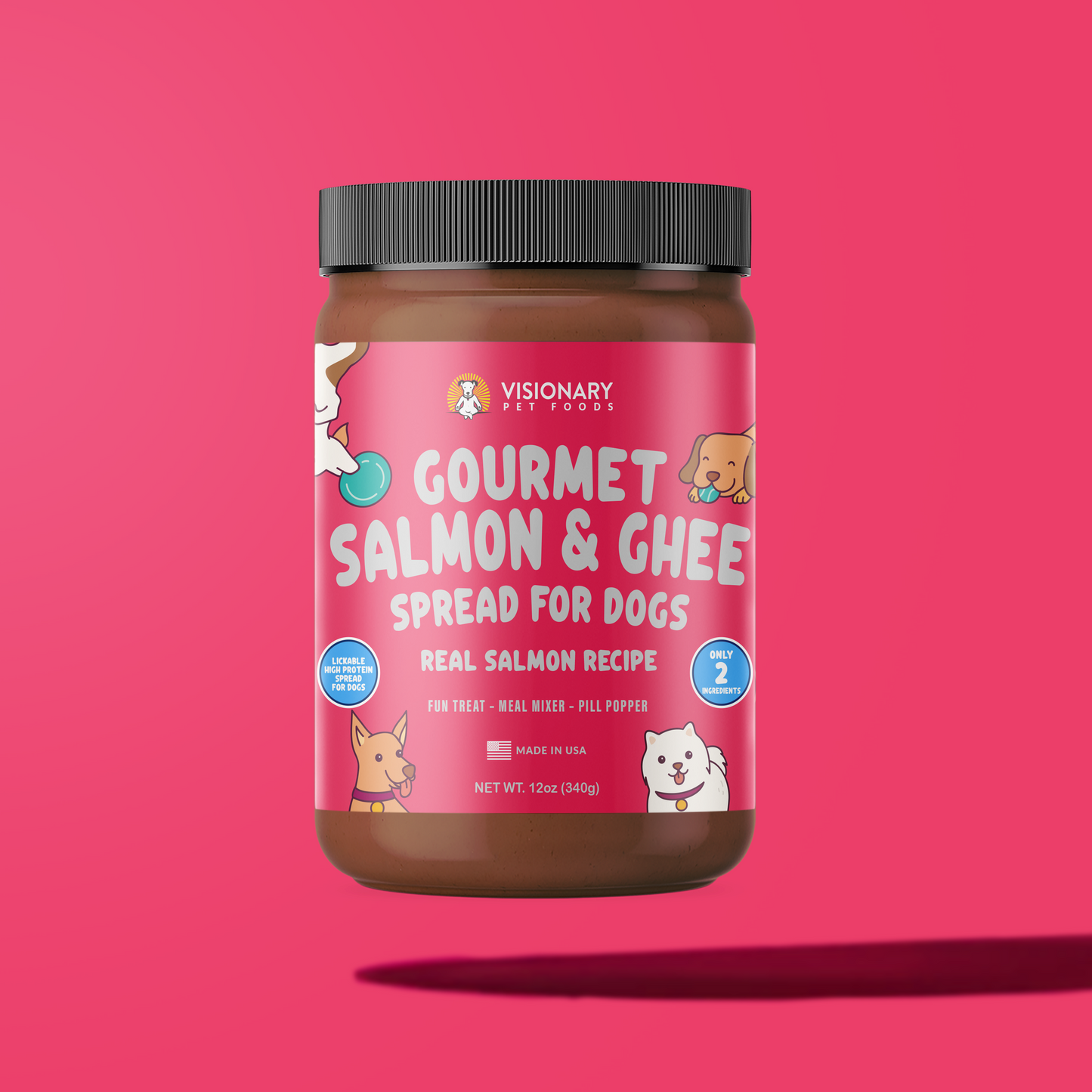 Salmon and Ghee Meat Spread | NEW 12oz Jar | Family Pet | Kitchen + Metal
