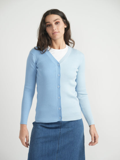 Contrast Ribbed Cardigan