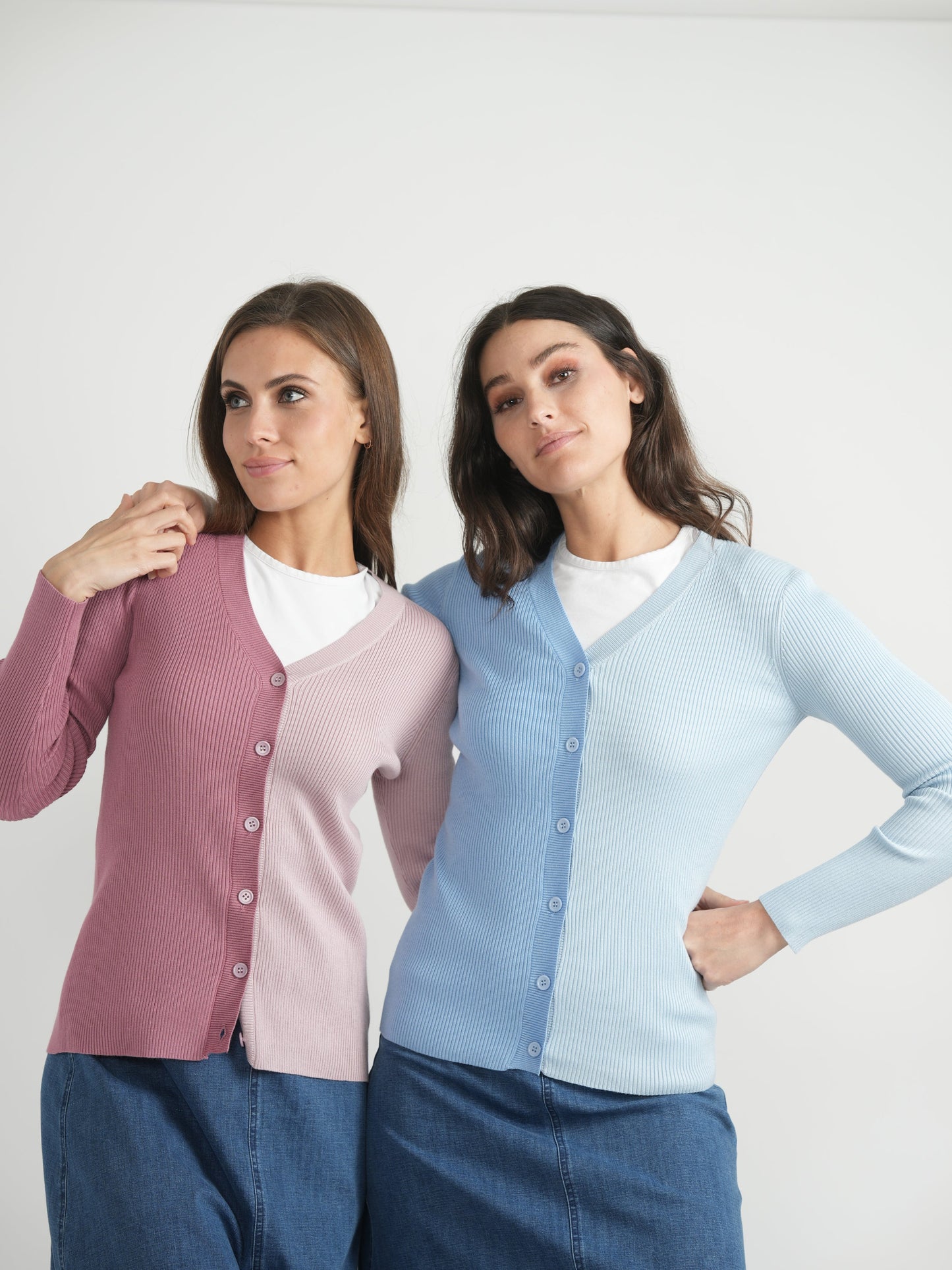 Contrast Ribbed Cardigan