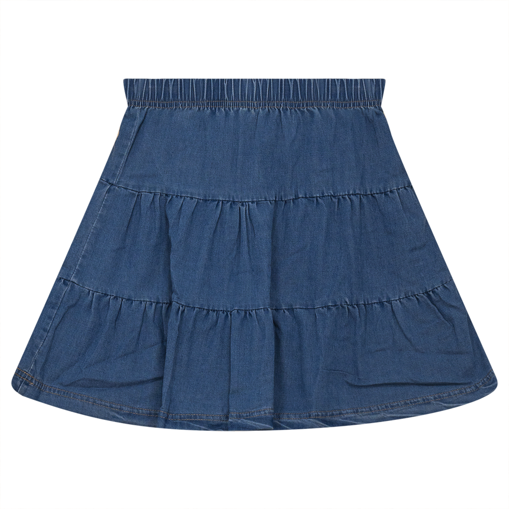 Denim Short Tiered Skirt