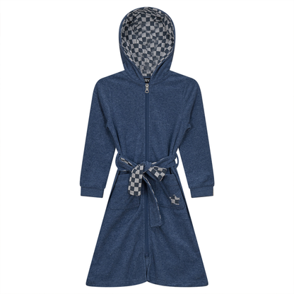 Checkered Star Applique Terry Robe