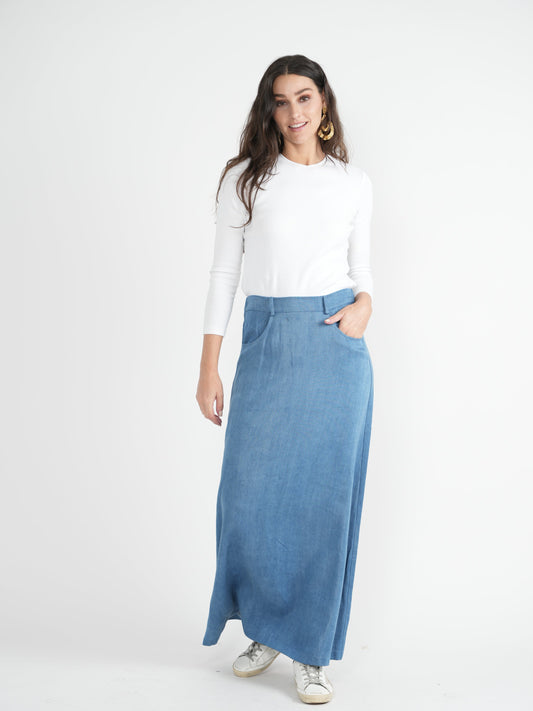 A-Line Detailed Maxi Skirt