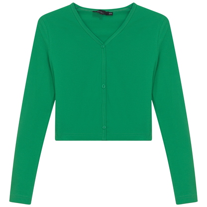 Cropped V-Neck Cardigan