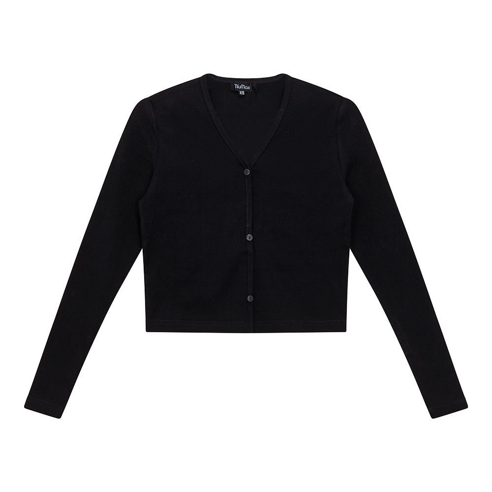 Cropped V-Neck Cardigan