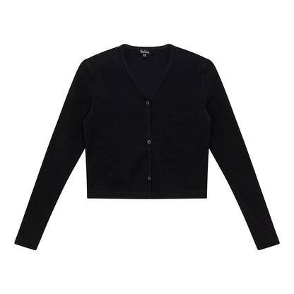 Cropped V-Neck Cardigan