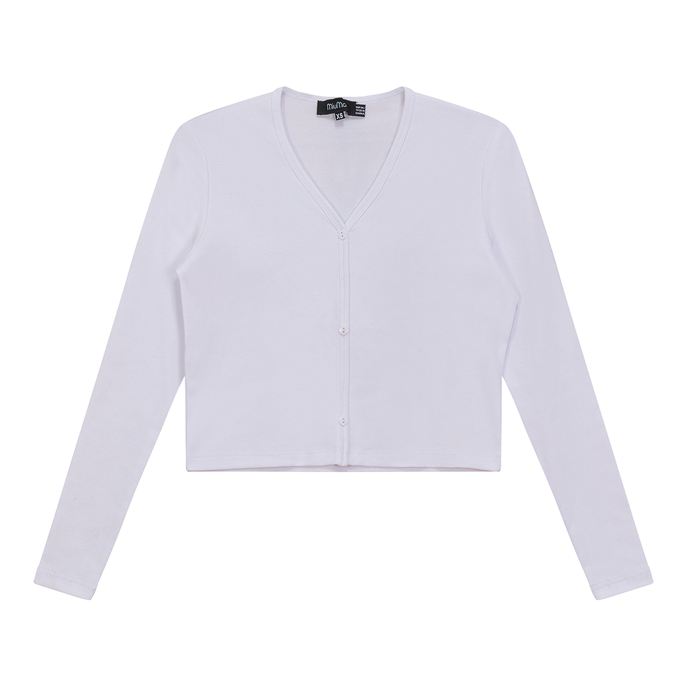 Cropped V-Neck Cardigan