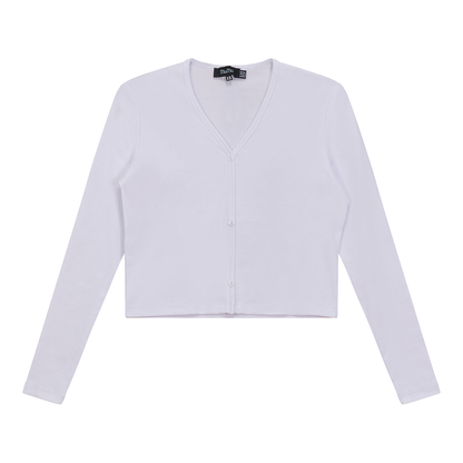 Cropped V-Neck Cardigan